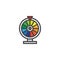 Lottery wheel filled outline icon