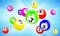 Lotto balls 3d vector bingo, lottery or keno games