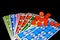 Lotto bingo tombala gambling game entertainment on black background