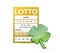 Lotto ticket and lucky clover illustration