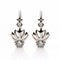 Lotus Earrings With White Diamonds - Gothic Grandeur And Elegant Compositions