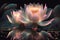 Lotus with fantasy lighting at pond, drops, beautiful, zen, luminous