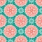 Lotus floral mandalas design in a modern colorful elegant style. Seamless vector repeat pattern