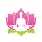 Lotus flower abstract vector logo, Yoga Asana Illustration