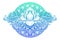 Lotus flower ethnic symbol. Gradient pastel color in white background.Tattoo design motif, decoration element. Sign Asian