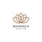 Lotus flower gold logo, Abstract mandala flower swirl logo icon vector design