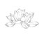 Lotus flower. Hand drawn illustration with stipple effect. Vintage Decorative Design Element. Clip art. Ideal for