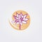 Lotus Flower Icon Symbol Logo Green Business Garden Meditation Leaves Petals Decorative Element