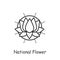 Lotus flower line icon. Editable illustration