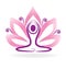 Lotus flower meditation yoga logo