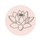 Lotus flower open bud icon for highlights. Blog design in social networks, mystical and mental health