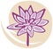 Lotus Flower in Pink on Yellow Background