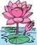 Lotus flower in pond illustration