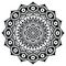 Lotus flower representing meaning : exactness, spiritual awakening, and purity In Buddhism in black and white in mandala style