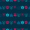 Lotus Flower Rows Seamless Pattern