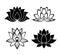 Lotus flower signs set