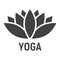 Lotus glyph icon, fitness and sport, yoga sign