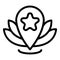 Lotus healing location icon outline vector. Yoga body