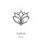lotus icon vector from diwali collection. Thin line lotus outline icon vector illustration. Outline, thin line lotus icon for