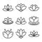 Lotus icons set, outline style