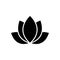 Lotus - india icon, vector illustration, black sign on isolated background