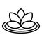 Lotus on lake icon, outline style