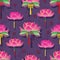 Lotus lantern effect seamless pattern