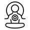 Lotus meditation icon outline vector. Relax yoga