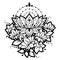 Lotus mehndi flower pattern for Henna drawing and tattoo. Decoration in oriental  Indian style. Doodle ornament. Outline hand draw