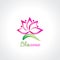 Lotus pink flower vector