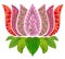 The lotus plays a central role in the art of Indian religions such as Hinduism isolated floral collage