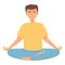 Lotus pose icon cartoon vector. Person meditate