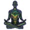 Lotus pose man stylized human mental guru character black