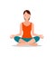 Lotus Position of Yoga Sitting Vector Illustration