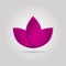 Lotus purple flower vector. Fashion template with soft shadow
