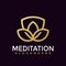 Lotus Shield Meditation Modern Logo Design Vector Illustration