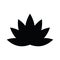 The lotus silhouette icon. A southern water plant with large flowers, considered sacred in some countries. It symbolizes the creat