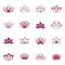 Lotus symbol icons. Vector floral labels for Wellness industry