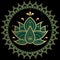 Lotus symbol mandala. Folk ornament with ancient Hindu mantra.