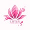 Lotus symbol paper art concept yoga logo