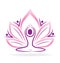 Lotus teamwork yoga people logo