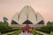 The Lotus Temple or Bahai House of Worship during sunset in New Delhi