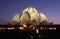 Lotus temple at night in delhi, india