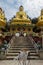 Lotus throne with Golden Statues at Buddha Park, Swayambhunath