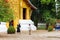 LOUANGPHABANG, LAOS - JANUARY 11, 2017: Funeral chapel of Wat Xieng Thong. Copy space for text.