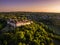 Loubressac village drone view at sunset in France