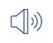 Loud speaker with sound waves icon for volume control. Loudspeaker pictogram for music app interface. Megaphone sign in