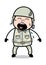 Loudly Crying - Cute Army Man Cartoon Soldier Vector Illustration