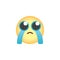 Loudly crying face emoticon flat icon