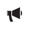 Loudspeaker - black icon on white background vector illustration. Advertising promotion information concept sign. Megaphone